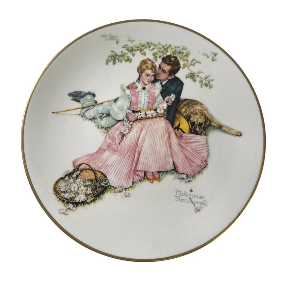 Gorham Norman Rockwell Summer - Flowers in Tender Bloom Plate